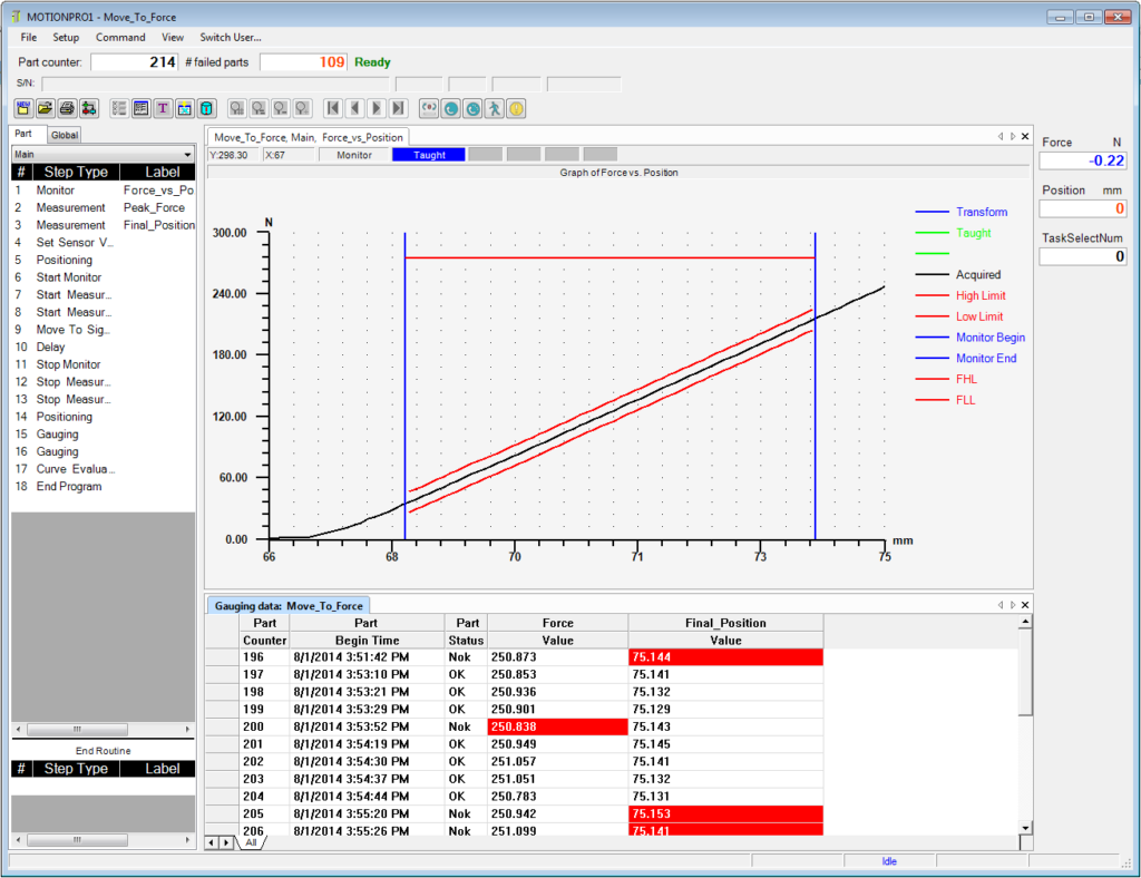 MotionPRO Graph Screen